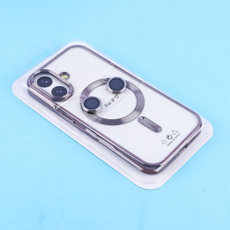 قاب ژله ای مگ سیف آیفون iPhone 17 دور رنگی با محافظ لنز رینگی