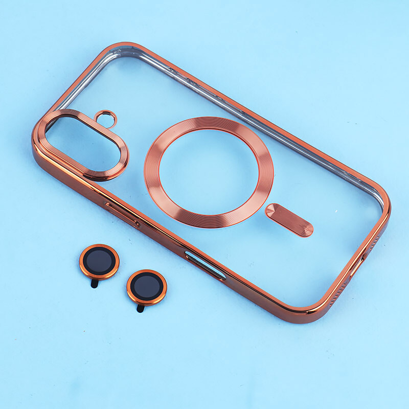 قاب ژله ای مگ سیف آیفون iPhone 17 دور رنگی با محافظ لنز رینگی