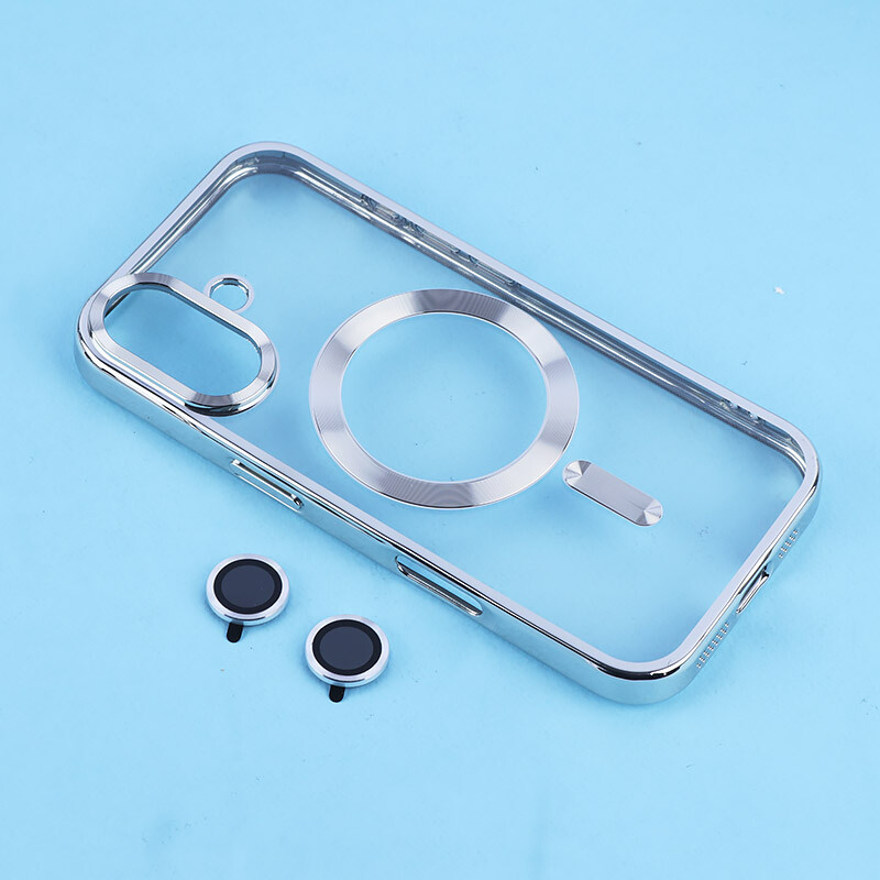 قاب ژله ای مگ سیف آیفون iPhone 17 دور رنگی با محافظ لنز رینگی