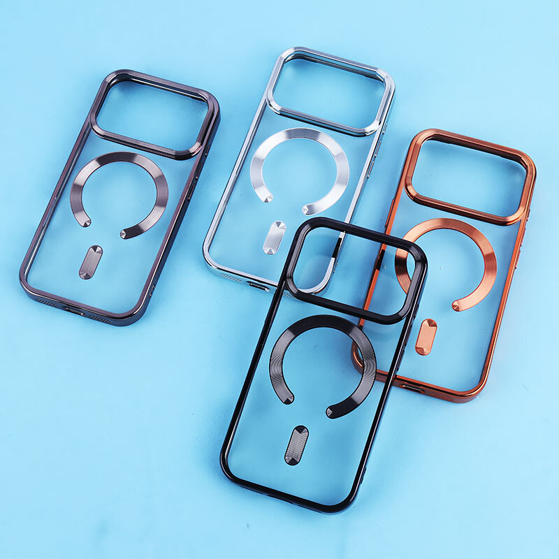 قاب ژله ای مگ سیف آیفون iPhone 17 Pro دور رنگی با محافظ لنز رینگی