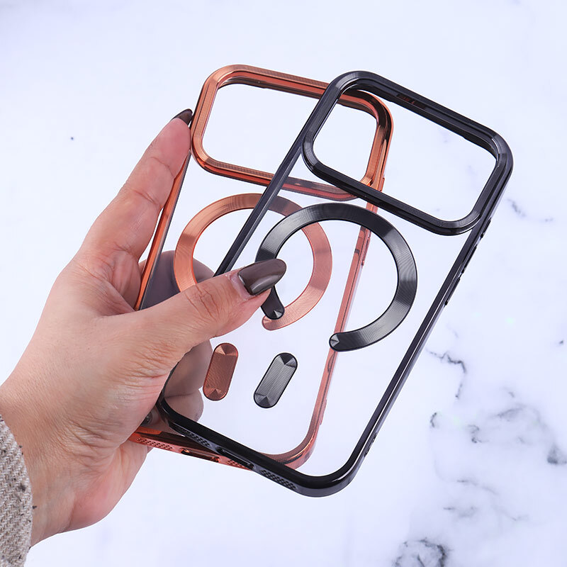 قاب ژله ای مگ سیف آیفون iPhone 17 Pro دور رنگی با محافظ لنز رینگی