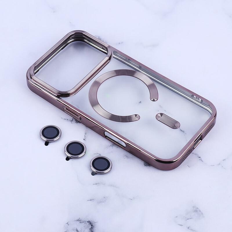 قاب ژله ای مگ سیف آیفون iPhone 17 Pro دور رنگی با محافظ لنز رینگی