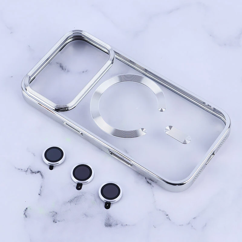 قاب ژله ای مگ سیف آیفون iPhone 17 Pro دور رنگی با محافظ لنز رینگی