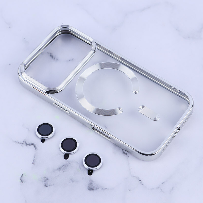 قاب ژله ای مگ سیف آیفون iPhone 17 Pro دور رنگی با محافظ لنز رینگی