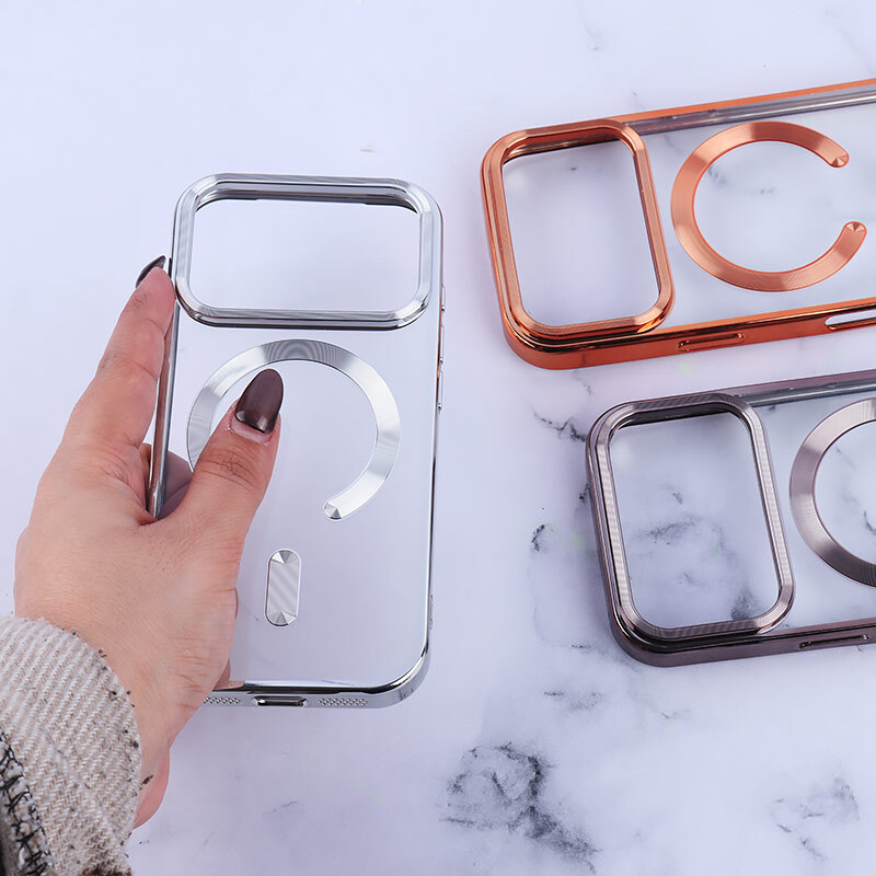 قاب ژله ای مگ سیف آیفون iPhone 17 Pro دور رنگی با محافظ لنز رینگی