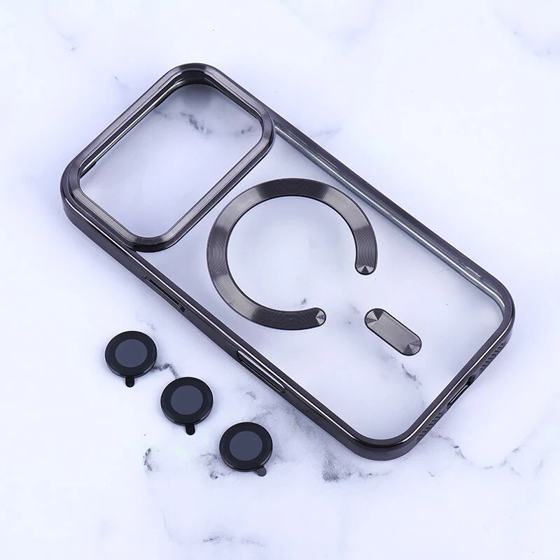 قاب ژله ای مگ سیف آیفون iPhone 17 Pro دور رنگی با محافظ لنز رینگی