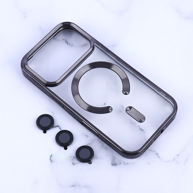 قاب ژله ای مگ سیف آیفون iPhone 17 Pro دور رنگی با محافظ لنز رینگی