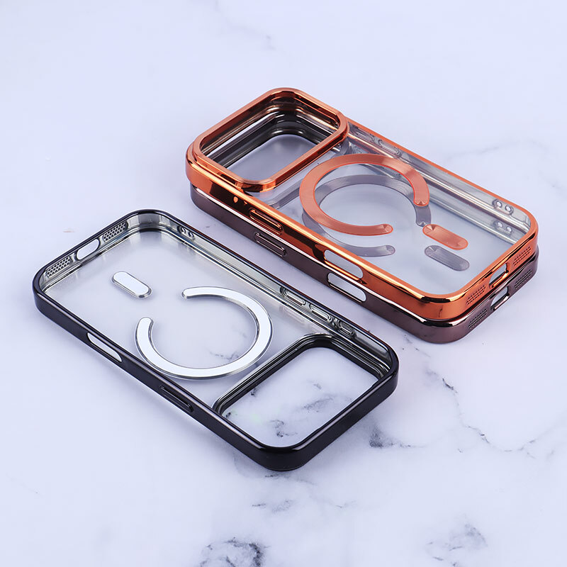 قاب ژله ای مگ سیف آیفون iPhone 17 Pro دور رنگی با محافظ لنز رینگی
