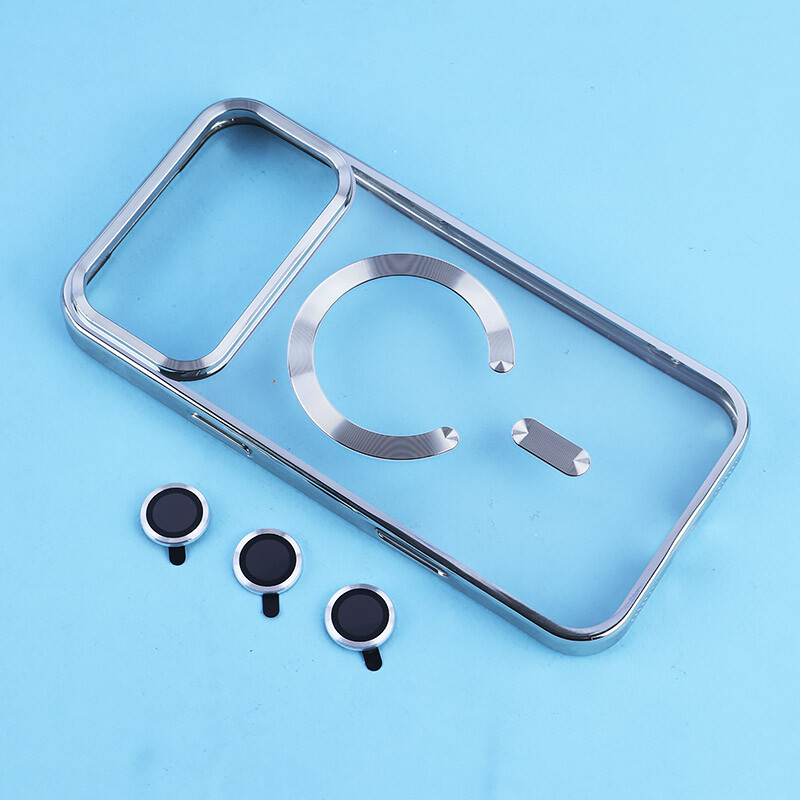 قاب ژله ای مگ سیف آیفون iPhone 17 Pro Max دور رنگی با محافظ لنز رینگی