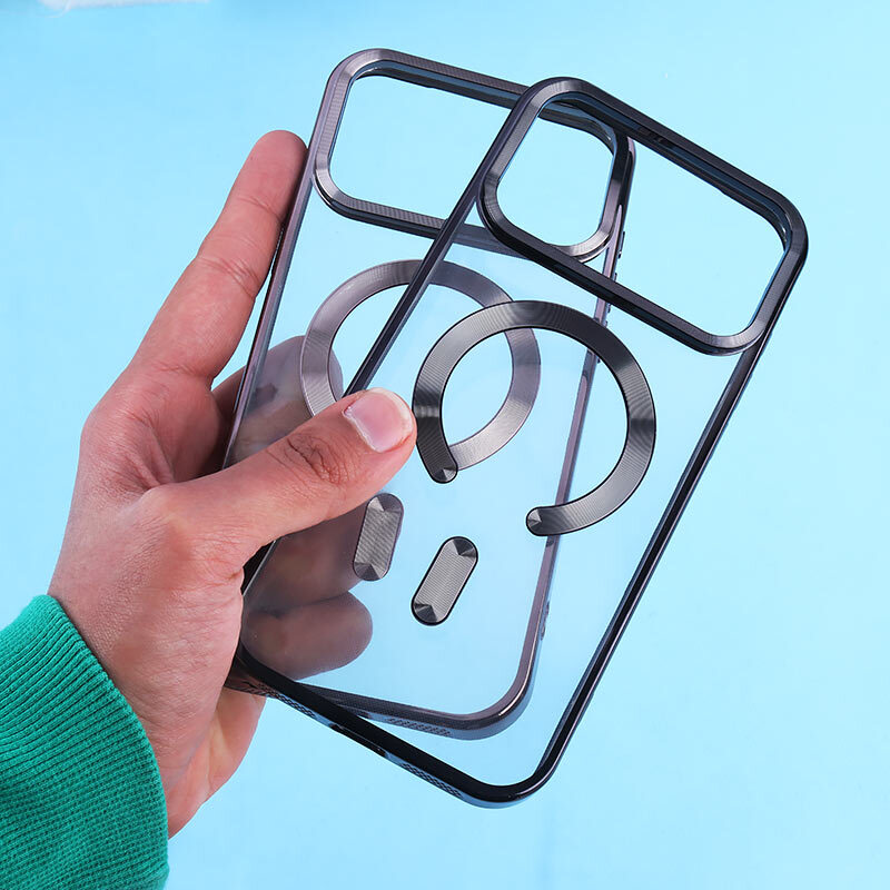 قاب ژله ای مگ سیف آیفون iPhone 17 Pro Max دور رنگی با محافظ لنز رینگی