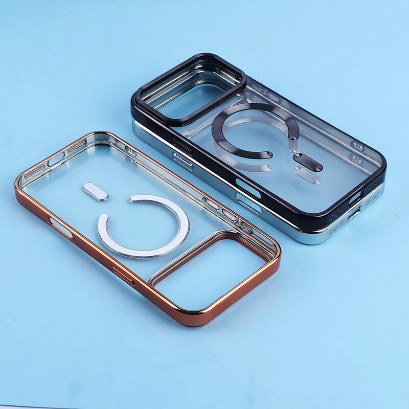 قاب ژله ای مگ سیف آیفون iPhone 17 Pro Max دور رنگی با محافظ لنز رینگی