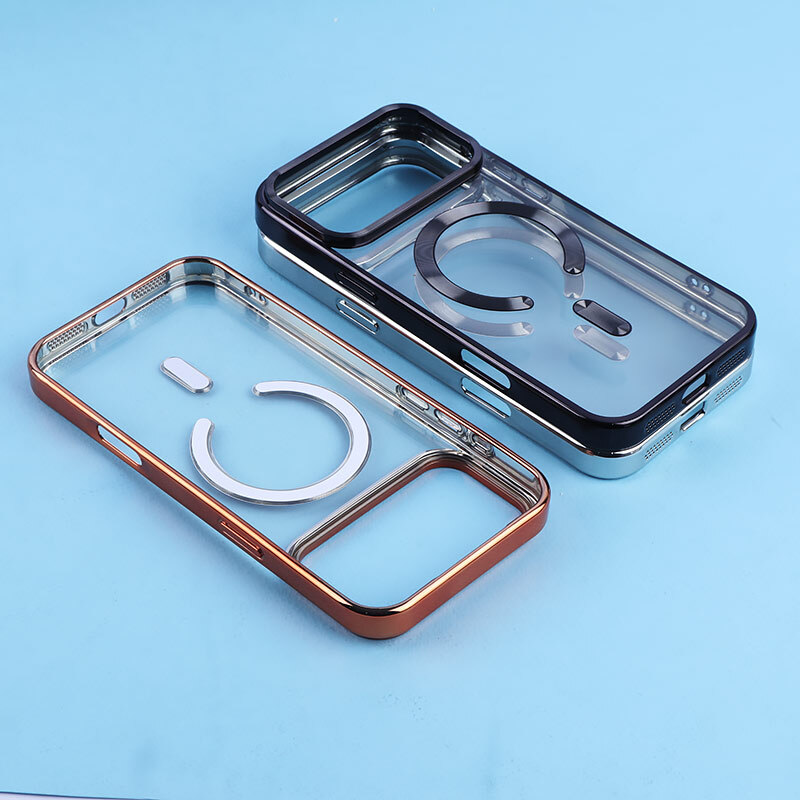 قاب ژله ای مگ سیف آیفون iPhone 17 Pro Max دور رنگی با محافظ لنز رینگی