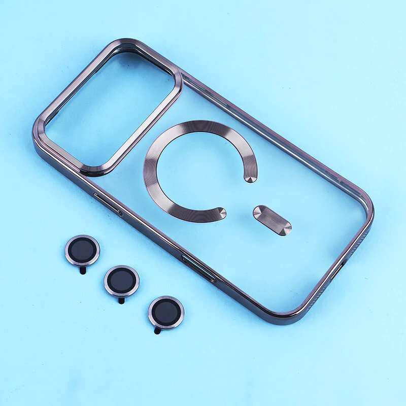 قاب ژله ای مگ سیف آیفون iPhone 17 Pro Max دور رنگی با محافظ لنز رینگی