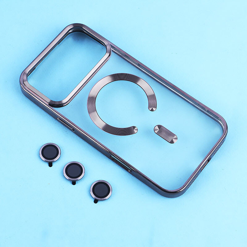 قاب ژله ای مگ سیف آیفون iPhone 17 Pro Max دور رنگی با محافظ لنز رینگی