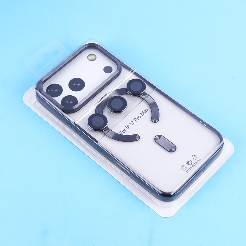 قاب ژله ای مگ سیف آیفون iPhone 17 Pro Max دور رنگی با محافظ لنز رینگی