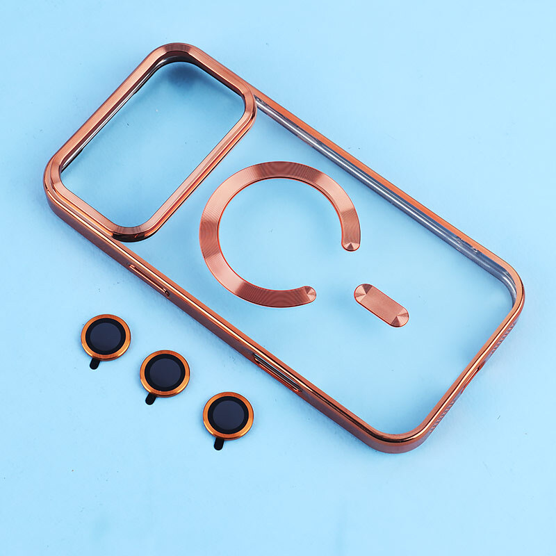 قاب ژله ای مگ سیف آیفون iPhone 17 Pro Max دور رنگی با محافظ لنز رینگی