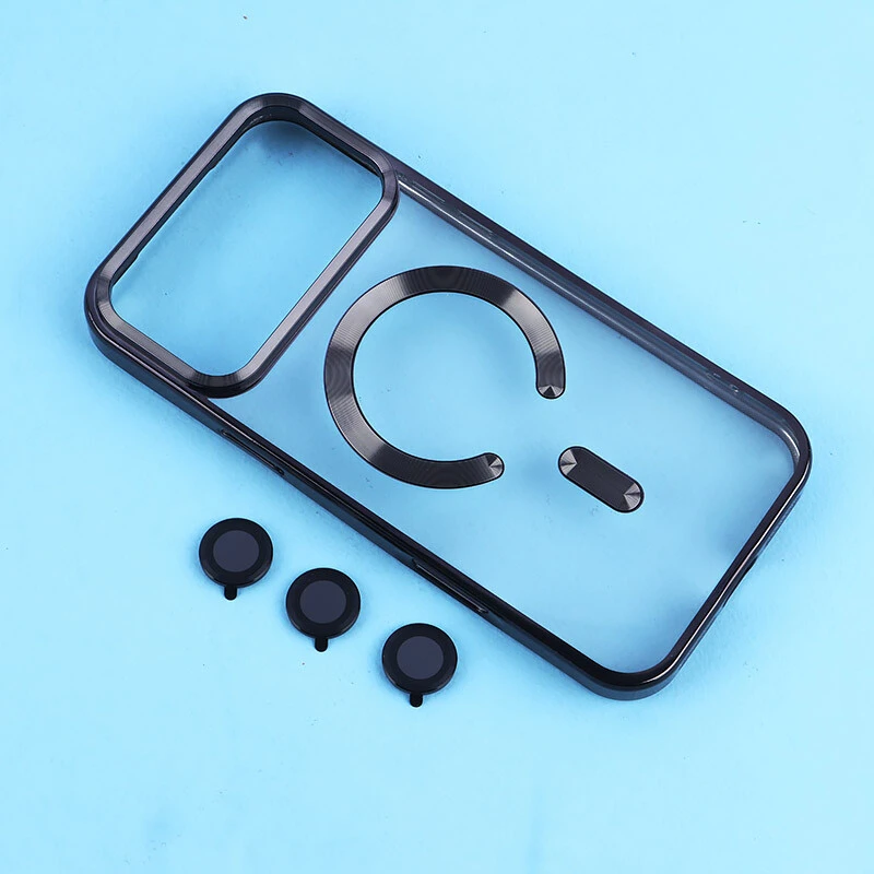 قاب ژله ای مگ سیف آیفون iPhone 17 Pro Max دور رنگی با محافظ لنز رینگی