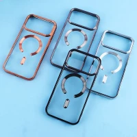 قاب ژله ای مگ سیف آیفون iPhone 17 Pro Max دور رنگی با محافظ لنز رینگی