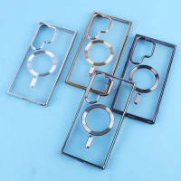 قاب ژله ای مگ سیف سامسونگ Galaxy S24 Ultra دور رنگی با محافظ لنز رینگی