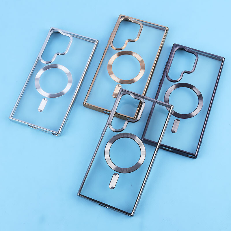 قاب ژله ای مگ سیف سامسونگ Galaxy S24 Ultra دور رنگی با محافظ لنز رینگی