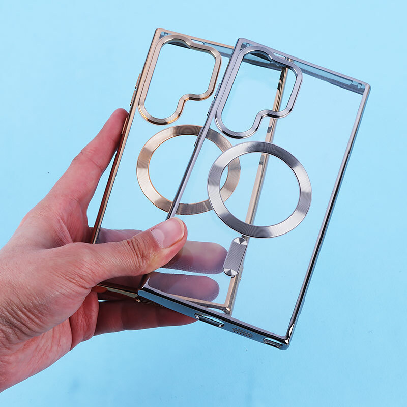 قاب ژله ای مگ سیف سامسونگ Galaxy S24 Ultra دور رنگی با محافظ لنز رینگی