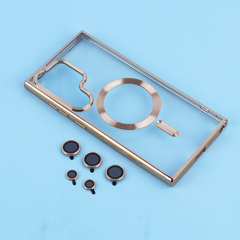 قاب ژله ای مگ سیف سامسونگ Galaxy S24 Ultra دور رنگی با محافظ لنز رینگی