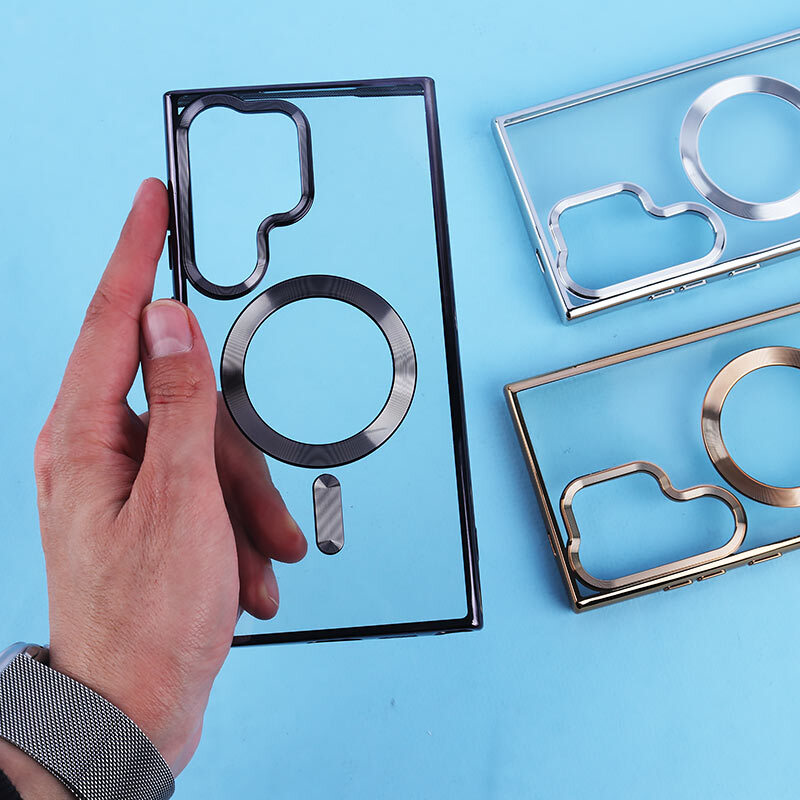 قاب ژله ای مگ سیف سامسونگ Galaxy S24 Ultra دور رنگی با محافظ لنز رینگی