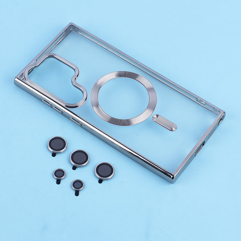 قاب ژله ای مگ سیف سامسونگ Galaxy S24 Ultra دور رنگی با محافظ لنز رینگی