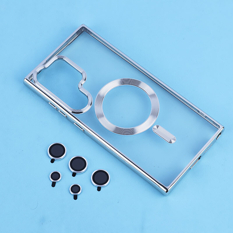 قاب ژله ای مگ سیف سامسونگ Galaxy S24 Ultra دور رنگی با محافظ لنز رینگی