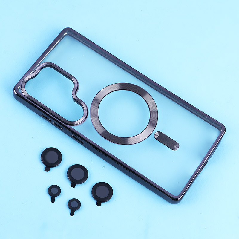 قاب ژله ای مگ سیف سامسونگ Galaxy S25 Ultra دور رنگی با محافظ لنز رینگی