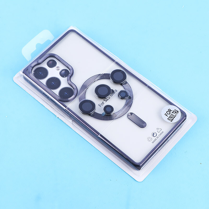 قاب ژله ای مگ سیف سامسونگ Galaxy S25 Ultra دور رنگی با محافظ لنز رینگی