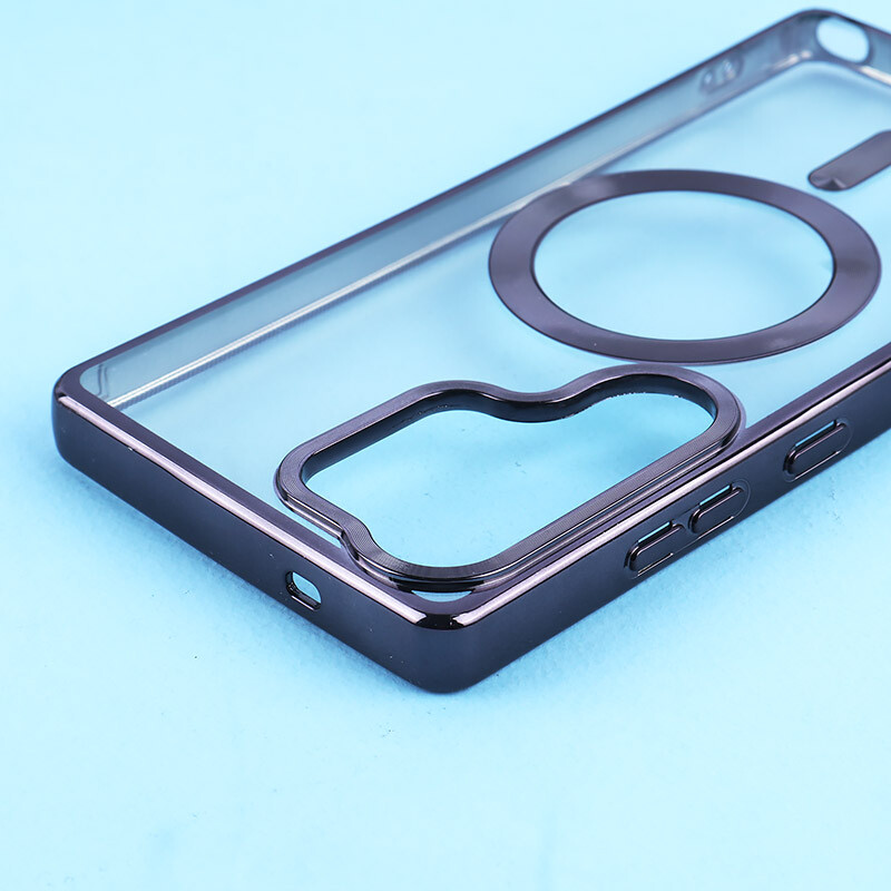 قاب ژله ای مگ سیف سامسونگ Galaxy S25 Ultra دور رنگی با محافظ لنز رینگی