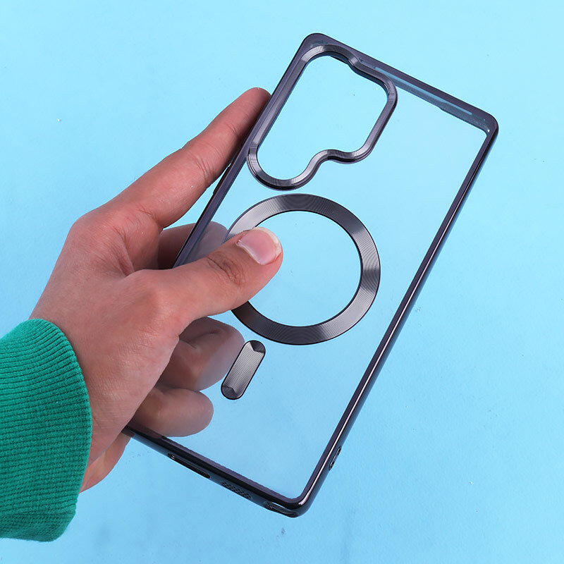 قاب ژله ای مگ سیف سامسونگ Galaxy S25 Ultra دور رنگی با محافظ لنز رینگی