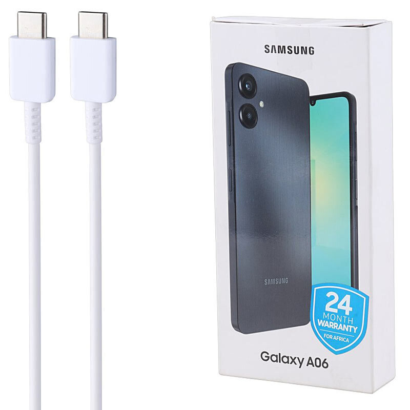 کابل دو سر تایپ سی فست شارژ سامسونگ Galaxy A06 طول 1 متر سرجعبه + جعبه گوشی و سوزن سیم کارت