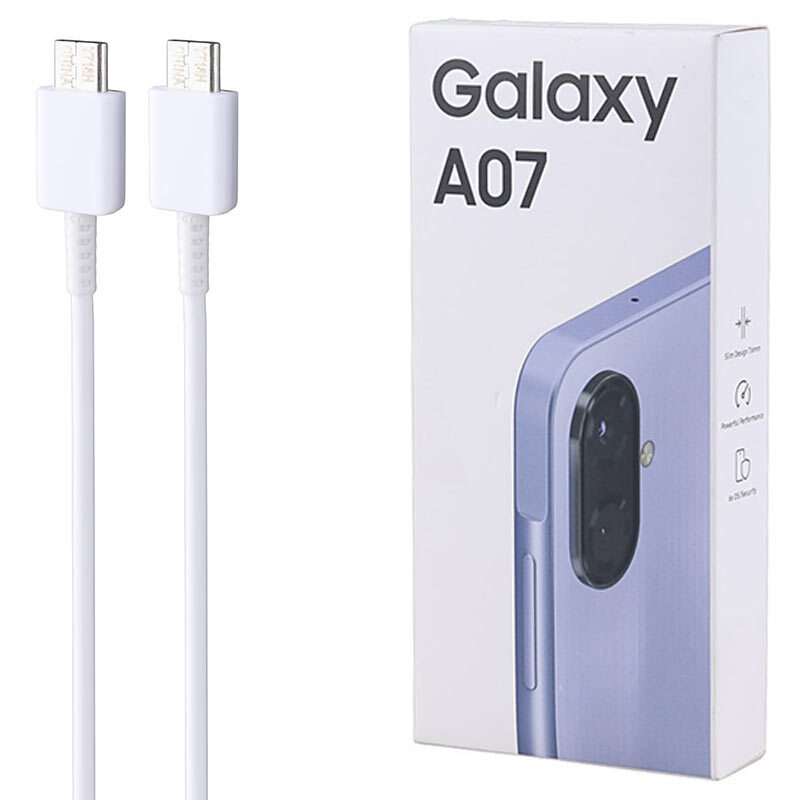 کابل دو سر تایپ سی فست شارژ سامسونگ Galaxy A07 طول 1 متر سرجعبه + جعبه گوشی و سوزن سیم کارت