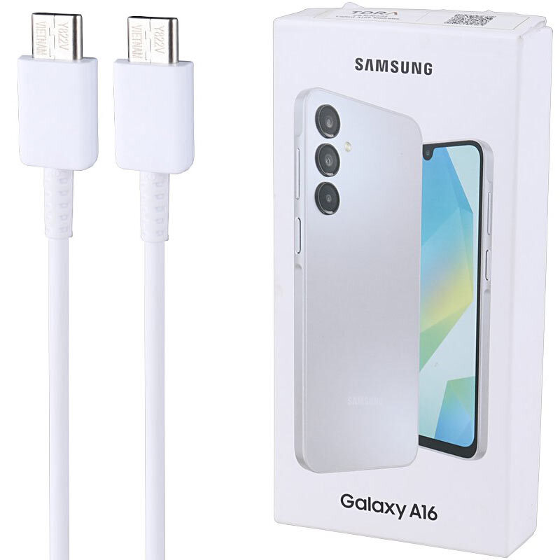 کابل دو سر تایپ سی فست شارژ سامسونگ Galaxy A16 طول 1 متر سرجعبه + جعبه گوشی و سوزن سیم کارت