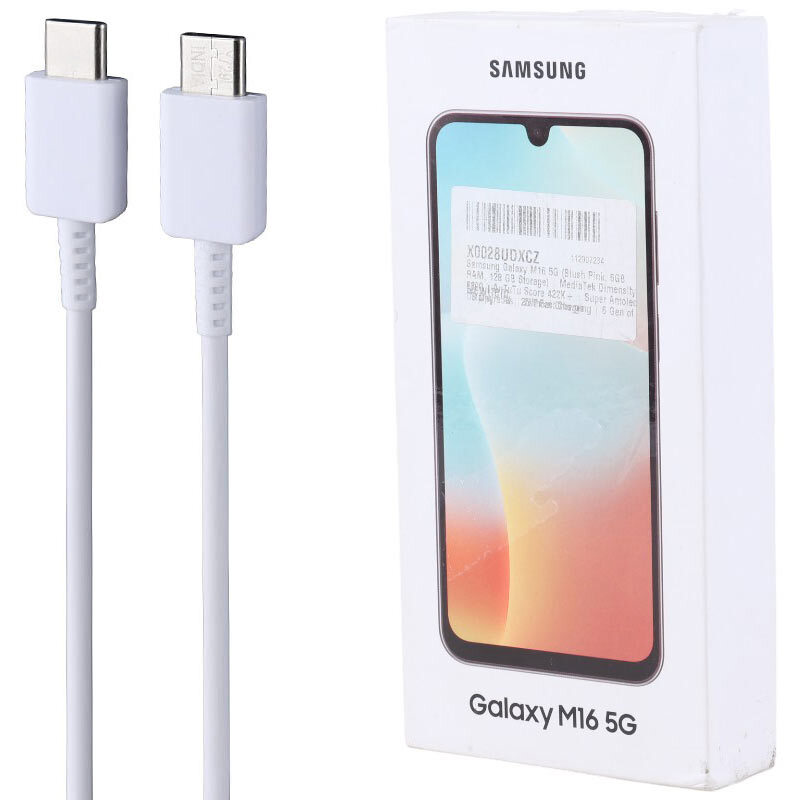 کابل دو سر تایپ سی فست شارژ سامسونگ Galaxy M16 5G طول 1 متر سرجعبه + جعبه گوشی و سوزن سیم کارت