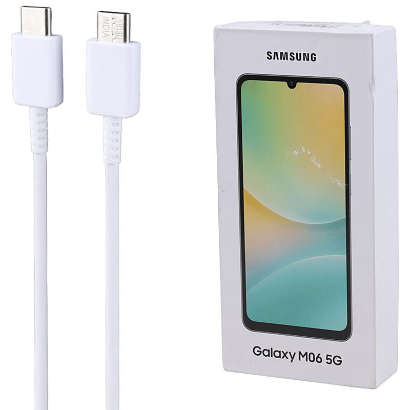 کابل دو سر تایپ سی فست شارژ سامسونگ Galaxy M06 5G طول 1 متر سرجعبه + جعبه گوشی و سوزن سیم کارت