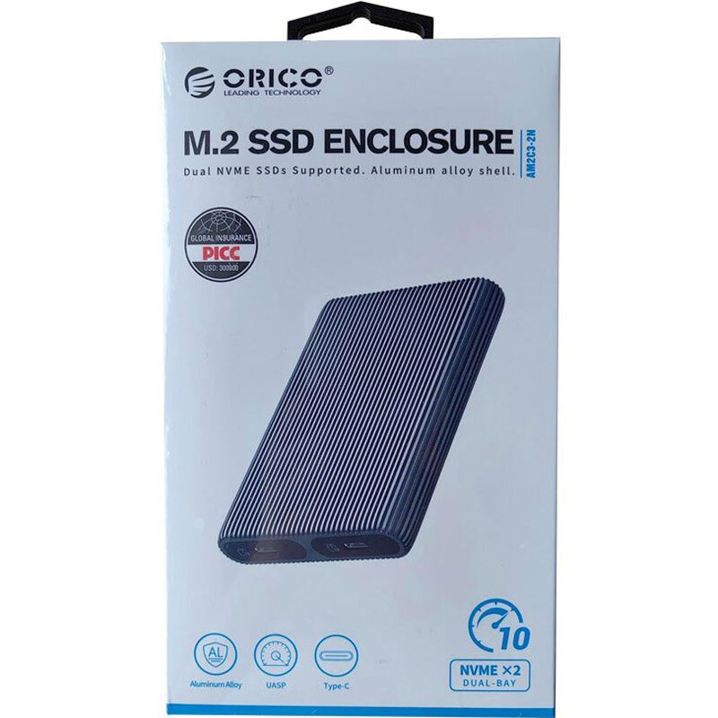 باکس هارد 2 سینی M.2 NVMe SSD اوریکو AM2C3-2N