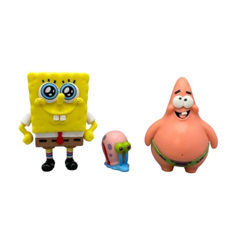 اکشن فیگور طرح باب اسفنجی شلوار مربعی کد 99298 بسته 3 عددی
