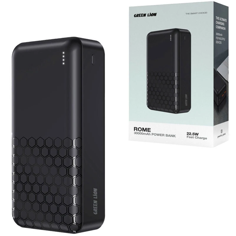 پاور بانک فست شارژ گرین لاین Rome PD 22.5W ظرفیت 30000 میلی آمپر ساعت