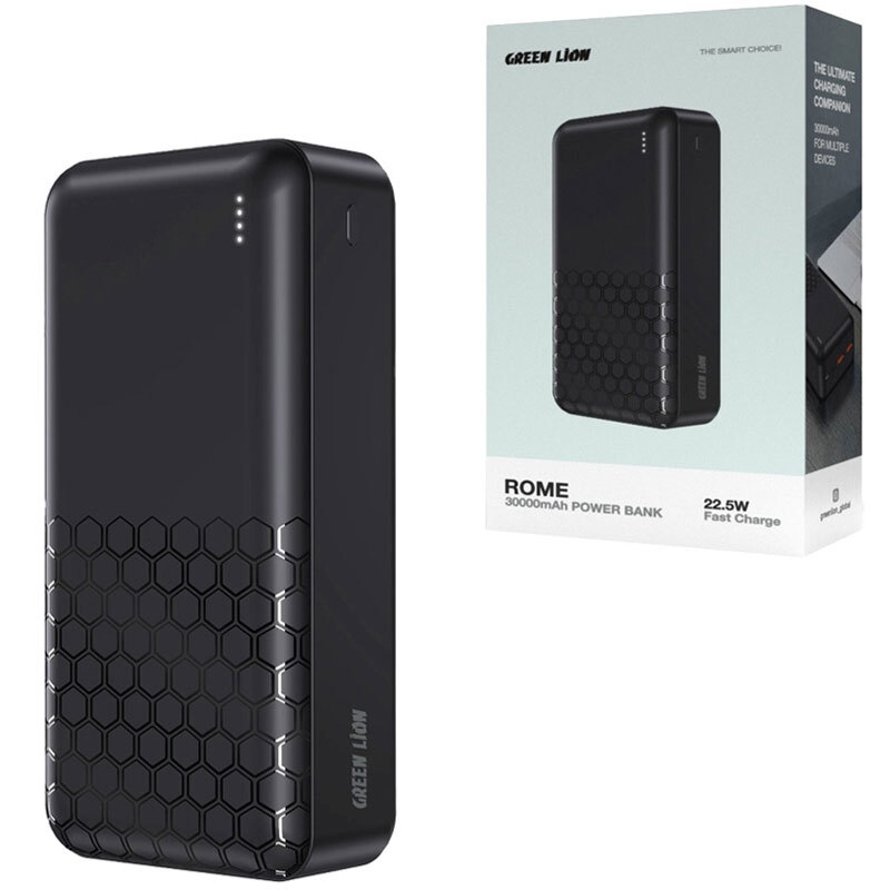 پاور بانک فست شارژ گرین لاین Rome PD 22.5W ظرفیت 30000 میلی آمپر ساعت