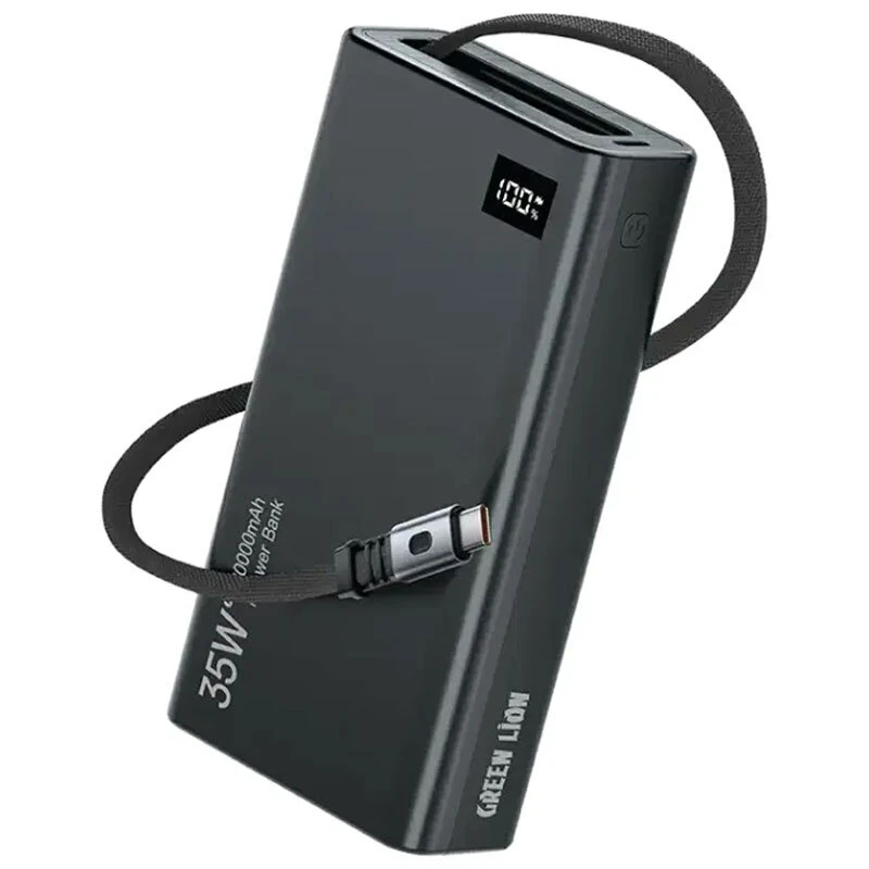 پاور بانک فست شارژ گرین لاین Retractable PD 35W ظرفیت 20000 میلی آمپر ساعت