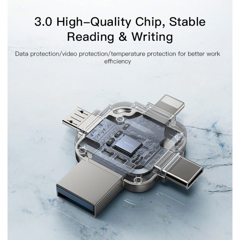 فلش 256 گیگ یسیدو Yesido FL15 OTG Type-C / Micro USB / Lightning USB3.0