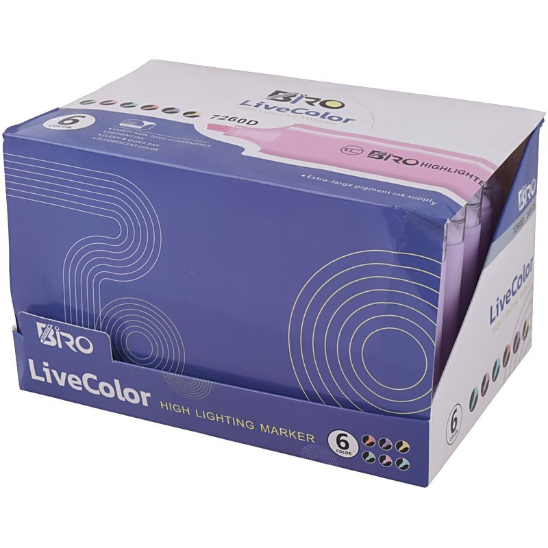 ماژیک هایلایت بیرو نوک تخت 7260D بسته 36 عددی