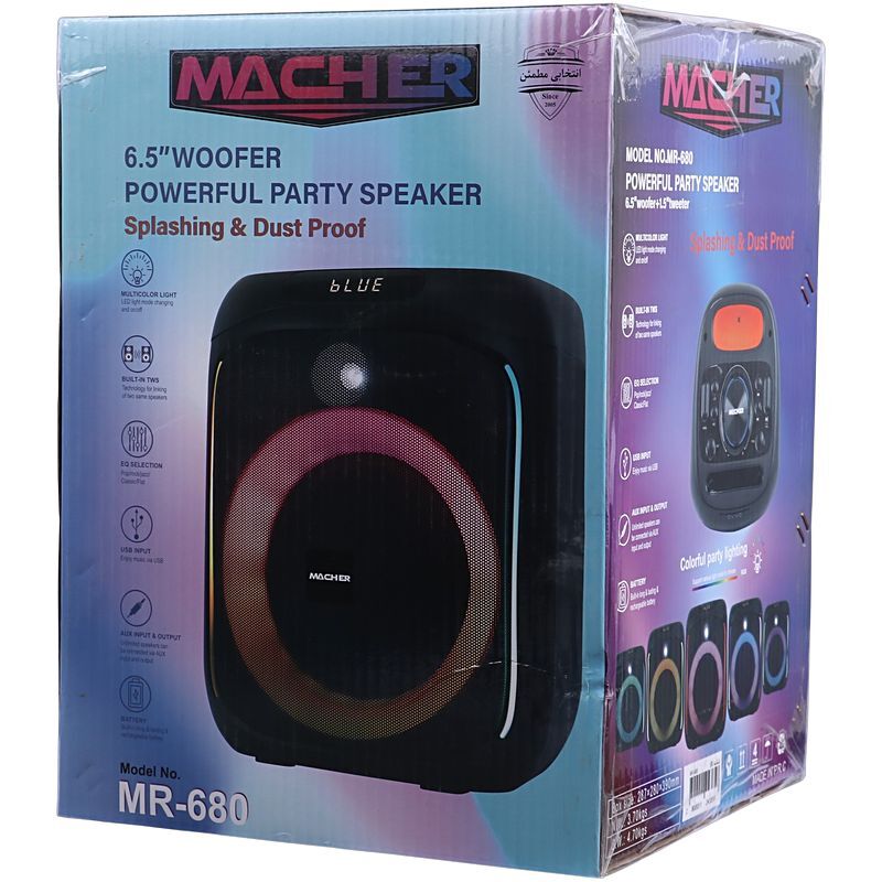 اسپیکر بلوتوثی مچر MR-680 + میکروفون و ریموت کنترل