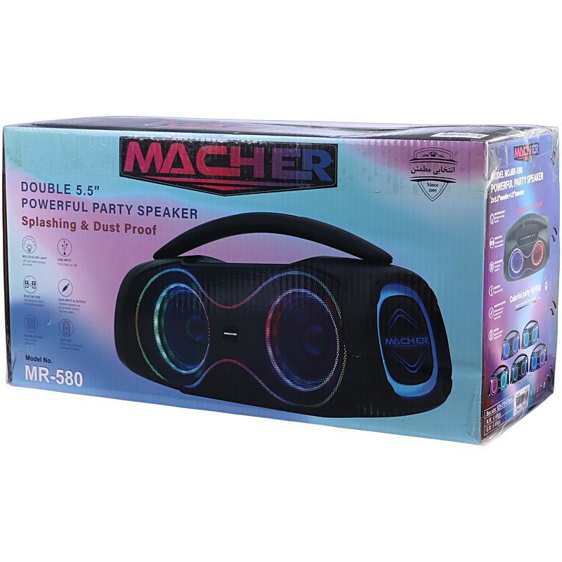 اسپیکر بلوتوثی مچر MR-580 + میکروفون و ریموت کنترل
