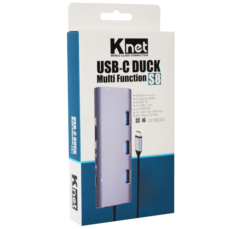 هاب 8 پورت Type-C کی نت K-S8