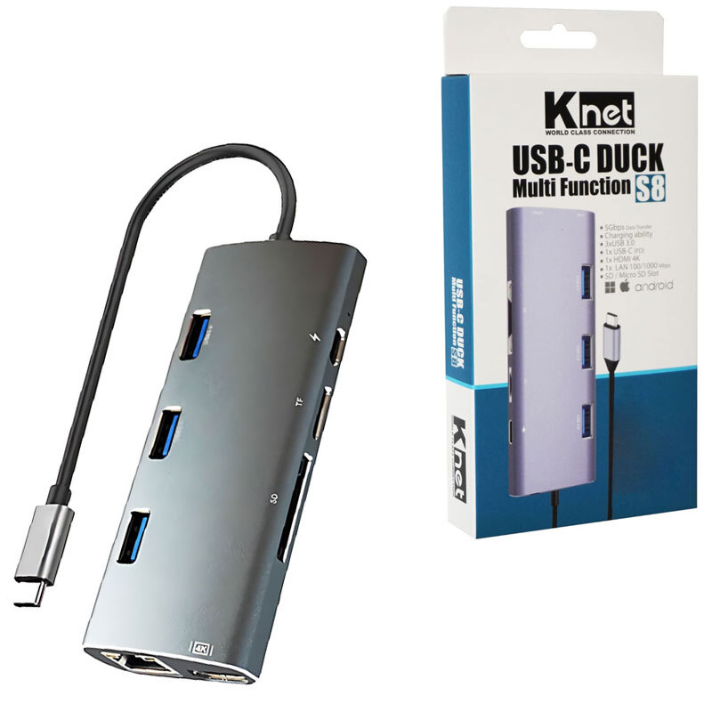 هاب 8 پورت Type-C کی نت K-S8