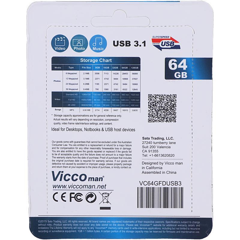 فلش 64 گیگ ویکومن Vicco Man VC346 USB3.1